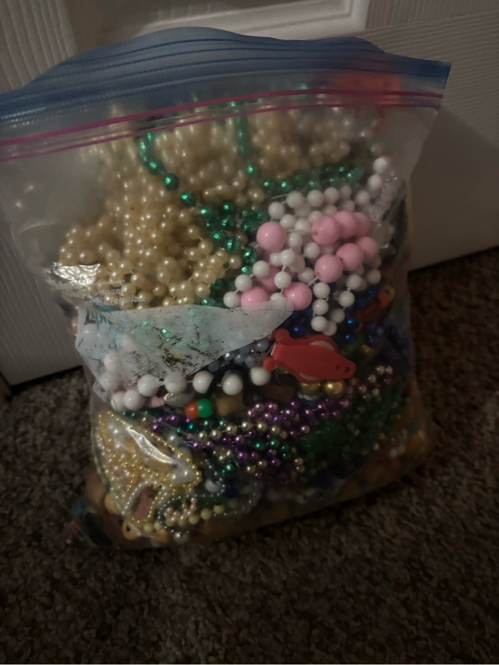 Huge bag of beaded necklaces and beads